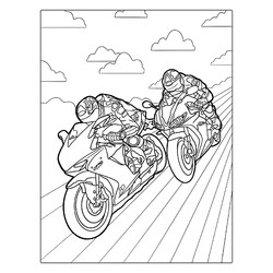 Раскраска Два гоночных мотоцикла