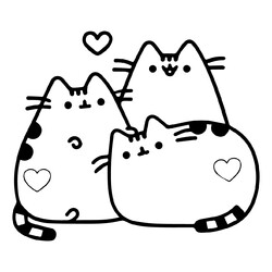Раскраска Влюбленный кот Пушин