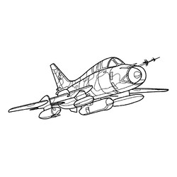 Раскраска Истребитель СУ-22