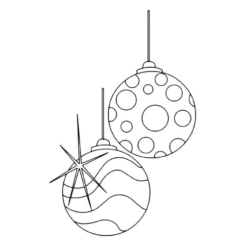 Раскраска Новогодние шары в полосочку и кружочки