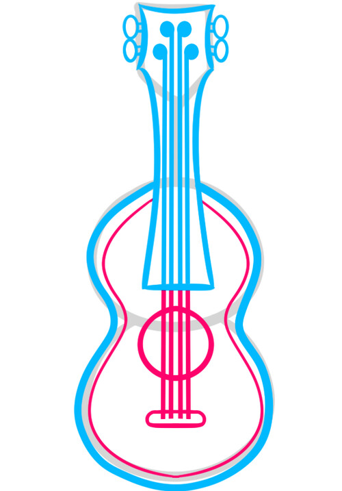 Как нарисовать гавайскую гитару 5
