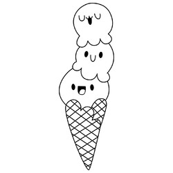 Раскраска Рожок мороженого для малышей