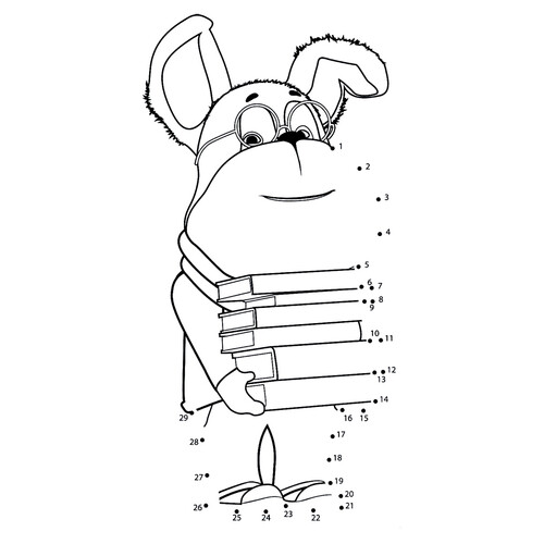 Раскраска Гена с книгами по цифрам