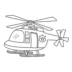 Раскраска Полицейский вертолёт для малышей