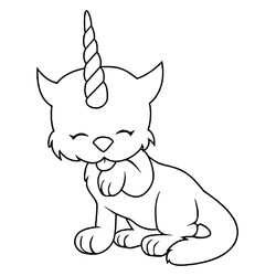 Раскраска Единорог котенок