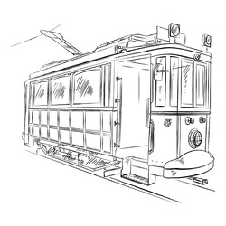 Раскраска Скетч трамвай