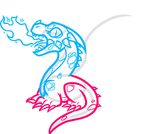Как нарисовать огнедышащего дракона 7