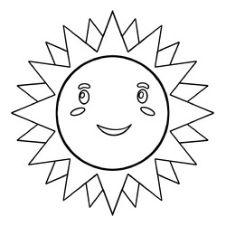Раскраска Простое солнышко для дошкольников