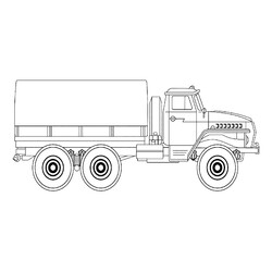 Раскраска Простой военный грузовик