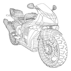 Раскраска 3Д чертёж мотоцикла