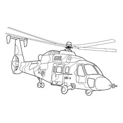 Раскраска Вертолёт КА-60 Касатка