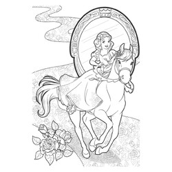 Раскраска Белоснежка на коне