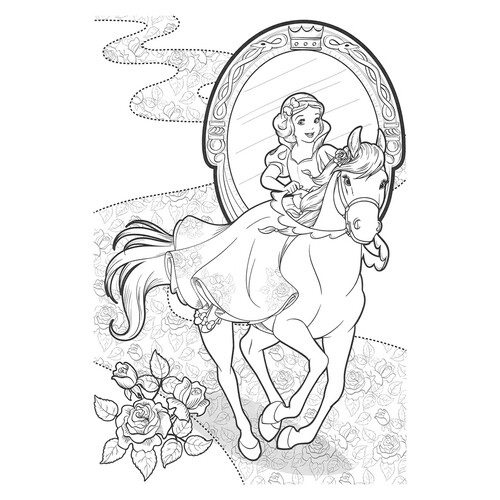 Раскраска Белоснежка на коне