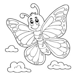 Раскраска Красивая бабочка для малышей