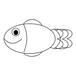Раскраска Простая рыбка