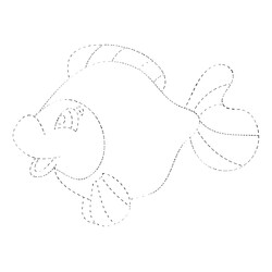 Раскраска Золотая рыбка по точкам