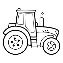 Раскраска Простой трактор для малышей