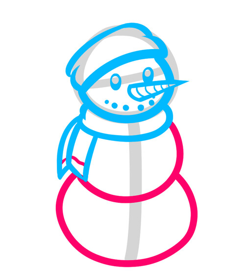 Как нарисовать снеговика 5