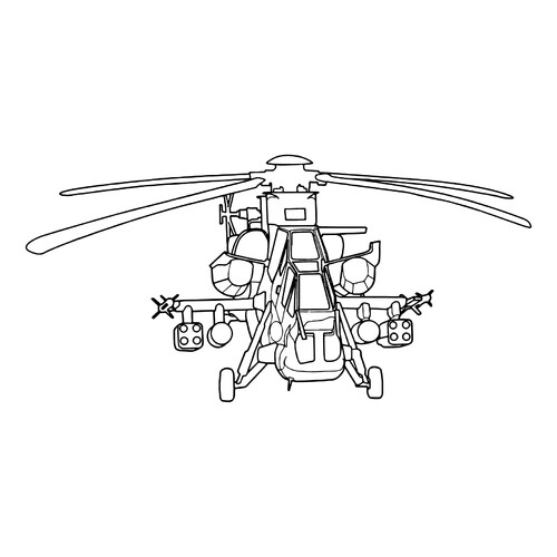 Раскраска Военный вертолёт Роивалк (ЮАР)