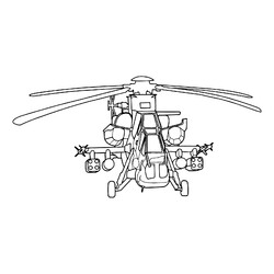 Раскраска Военный вертолёт Роивалк (ЮАР)