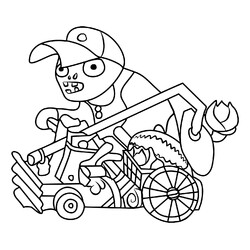 Раскраска Зомби бейсболист на катапульте