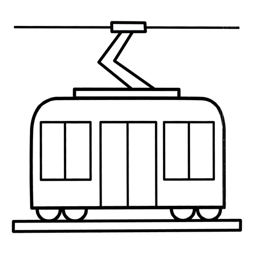 Раскраска Трамвай для малышей