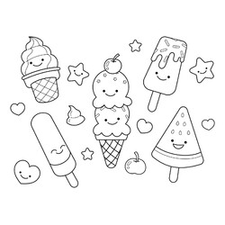 Много сладкого фруктового мороженого