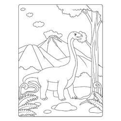 Раскраска Гигантский Апатозавр