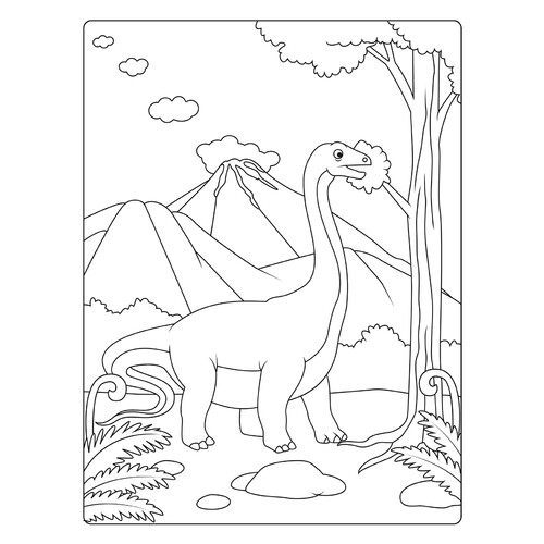 Раскраска Гигантский Апатозавр