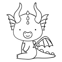Раскраска Простой дракон для малышей