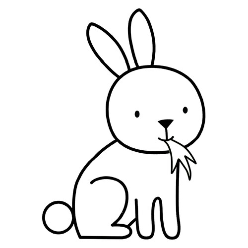 Раскраска Кролик кушает травку