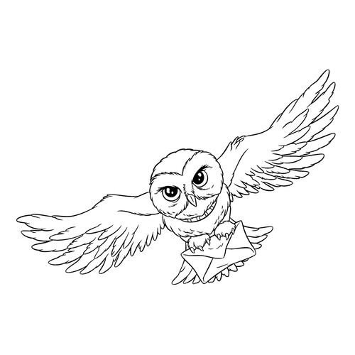Раскраска Букля - сова Гарри Поттера