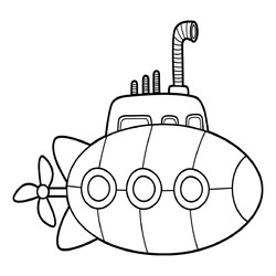 Раскраска Подводная лодка для малышей