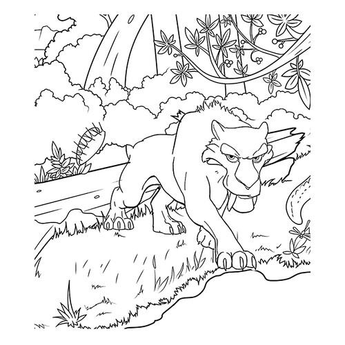 Раскраска Саблезубый тигр Диего