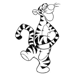 Раскраска Счастливый Тигра