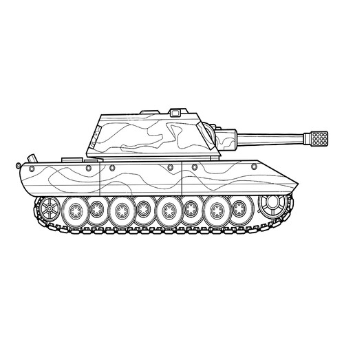 Раскраска Военный танк
