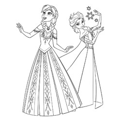 Раскраска принцессы Анна и Эльза