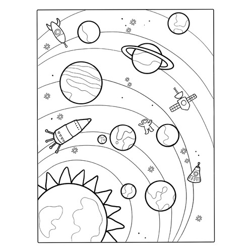 Раскраска Простая солнечная система