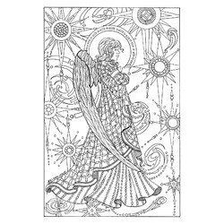 Раскраска Ангел с вифлеемской звездой антистресс