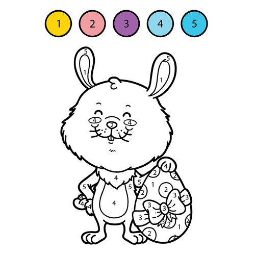 Раскраска Пасхальный кролик по цифрам