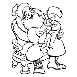 Раскраска Мальчик читает стишок Деду Морозу