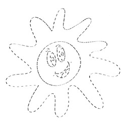 Раскраска Солнышко по точкам для малышей