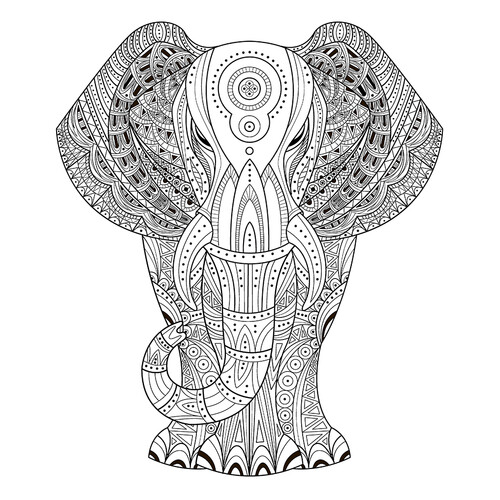 Раскраска Индийский слон