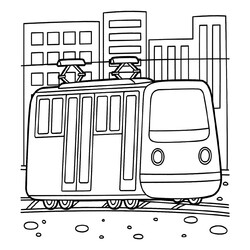 Раскраска Простой трамвай