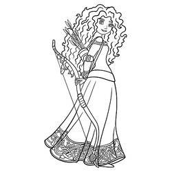 Раскраска Мерида с луком и стрелами