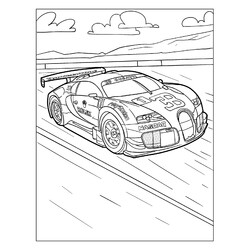 Раскраска Гоночый Бугатти Veyron GTR
