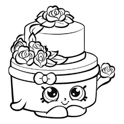Раскраска Шопкинс Свадебный торт