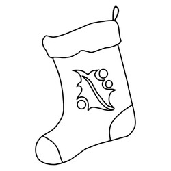 Раскраска Детский носок на Рождество
