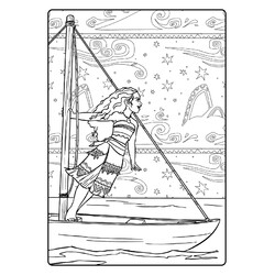 Раскраска Моана мореплаватель