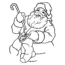 Раскраска Санта Клаус с подарками